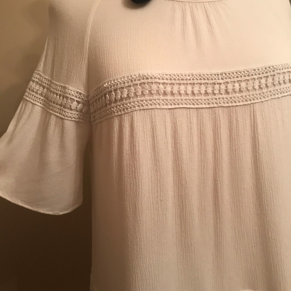 New Directions cream gauze top